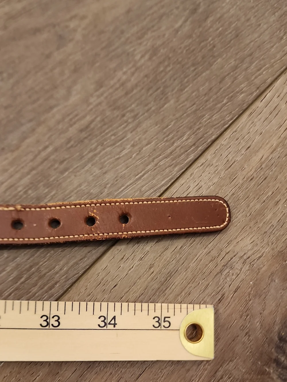 Vintage Dooney Bourke Belt Wool Solid Brass Buckle Leather Trim Neutral size 32